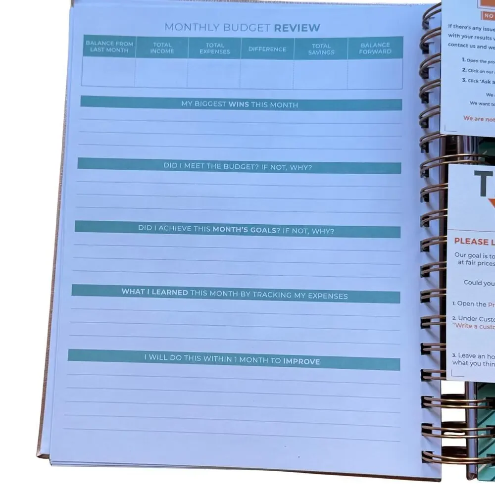 Clever Fox Budget Planner Bill Organizer Rose Gold Undated Finance